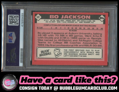 1986 Topps Traded Bo Jackson Kansas City Royals PSA 7