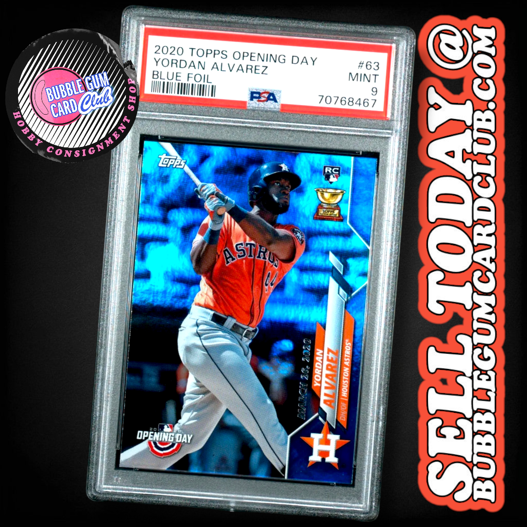 2020 Topps Opening Day Yordan Alvarez Blue Foil Rookie PSA 9 RC Astros #63