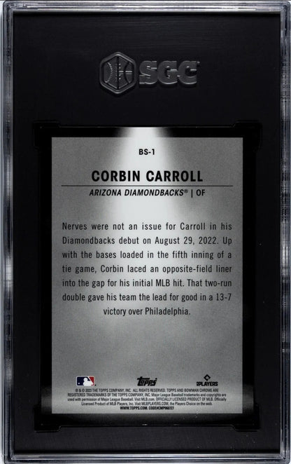 2023 Bowman Corbin Carroll Spotlight Atomic /150 SGC 10 Diamondbacks