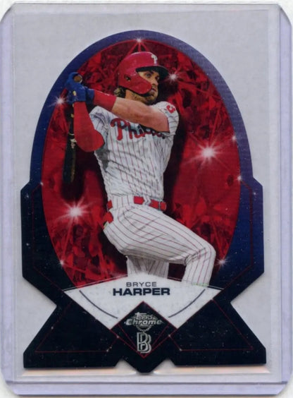 2020 Ben Baller Chrome Bryce Harper Die Cut Red /5 Phillies