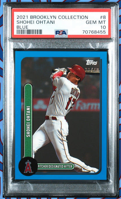 2021 Topps Brooklyn Collection Shohei Ohtani #8 Blue /40 Angels PSA 10 POP 1