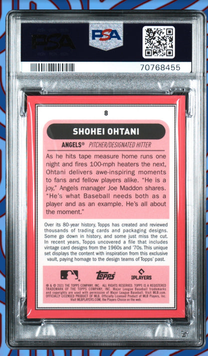 2021 Topps Brooklyn Collection Shohei Ohtani #8 Blue /40 Angels PSA 10 POP 1