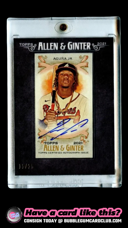 2021 Topps Allen and Ginter Ronald Acuna Jr. Framed Auto /25 Atlanta Braves