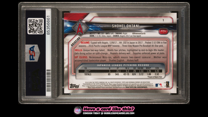 2018 Bowman Shohei Ohtani Angles PSA 9