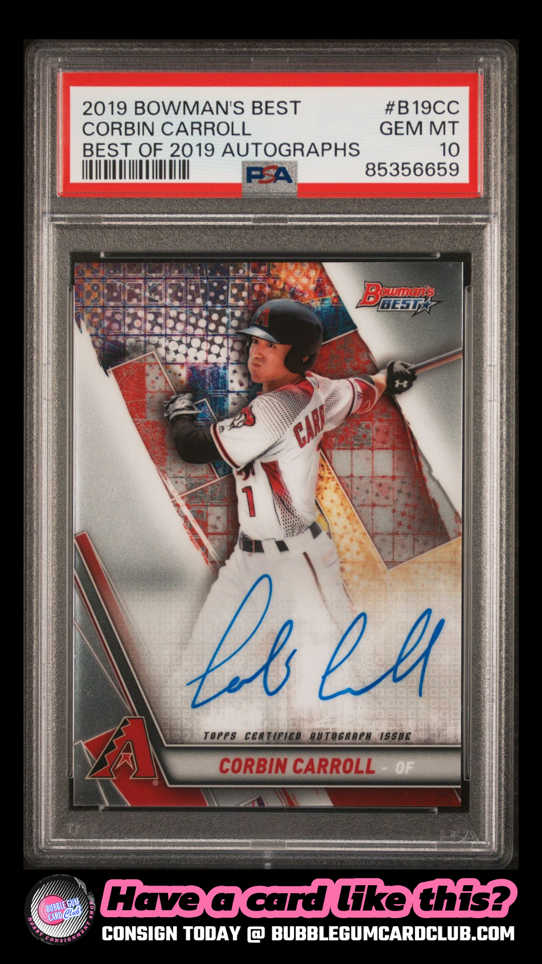 2019 Bowman's Best Corbin Carroll Auto PSA 10