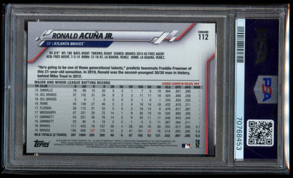 2020 Topps Chrome Ronald Acuña Jr. SP Image Variation Refractor Atlanta Braves PSA 10