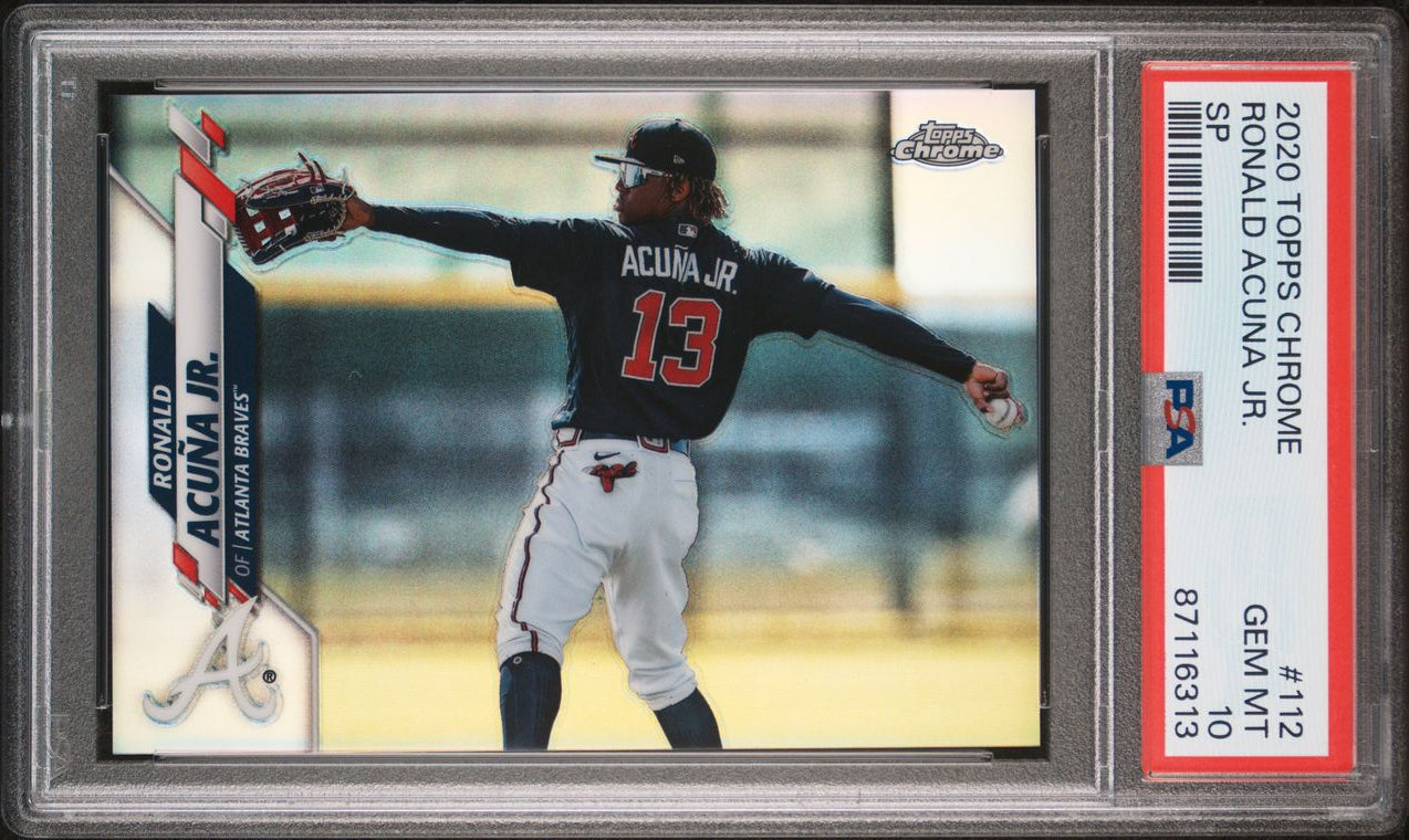 2020 Topps Chrome Ronald Acuña Jr. SP Image Variation Refractor Atlanta Braves PSA 10