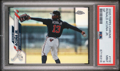 2020 Topps Chrome Ronald Acuña Jr. SP Image Variation Refractor Atlanta Braves PSA 9