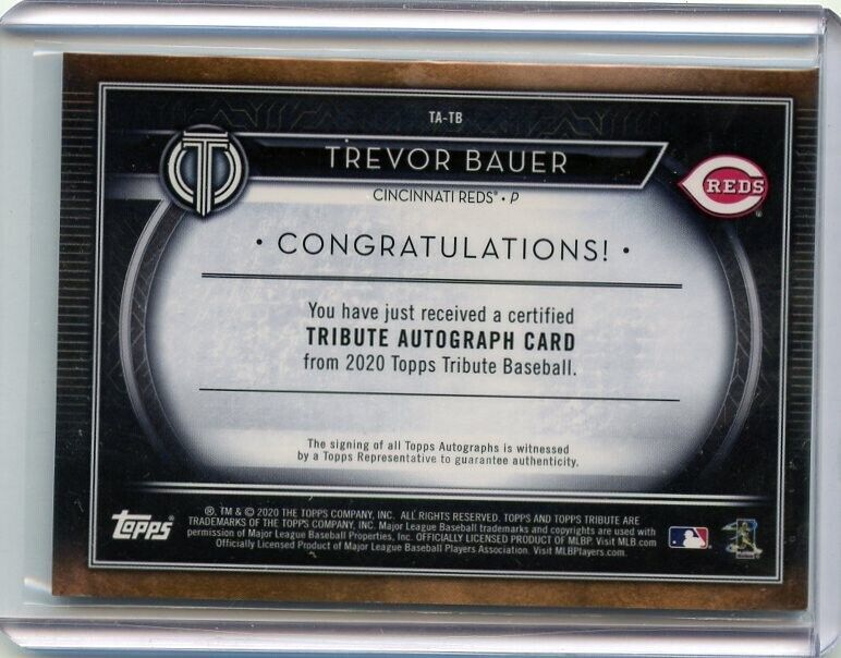 2020 Topps Tribute Trevor Bauer Auto /199