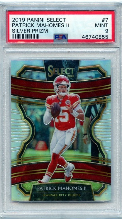 2019 Panini Select Silver Prizm Patrick Mahomes Kansas City Chiefs PSA 9