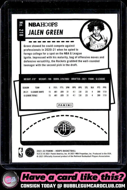 2021-22 Hoops Jalen Green Anniversary Edition Rookie Explosion Houston Rockets