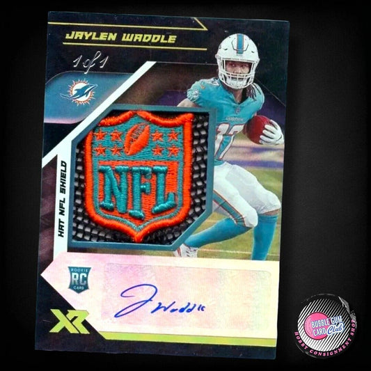 2021 Panini XR Jaylen Waddle NFL Shield Patch 1/1 Autograph Rookie