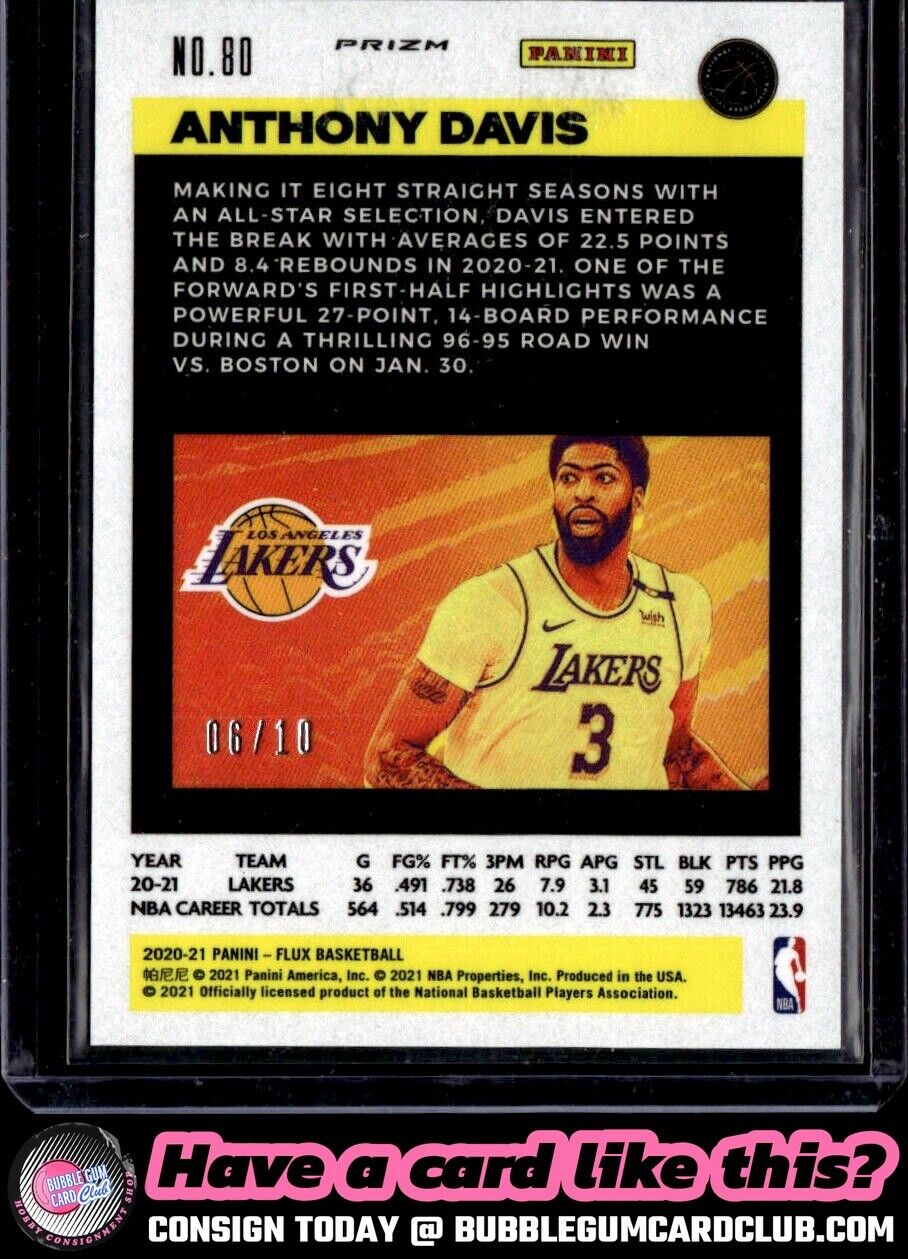 2020-21 Panini Flux Anthony Davis Gold Los Angeles Lakers