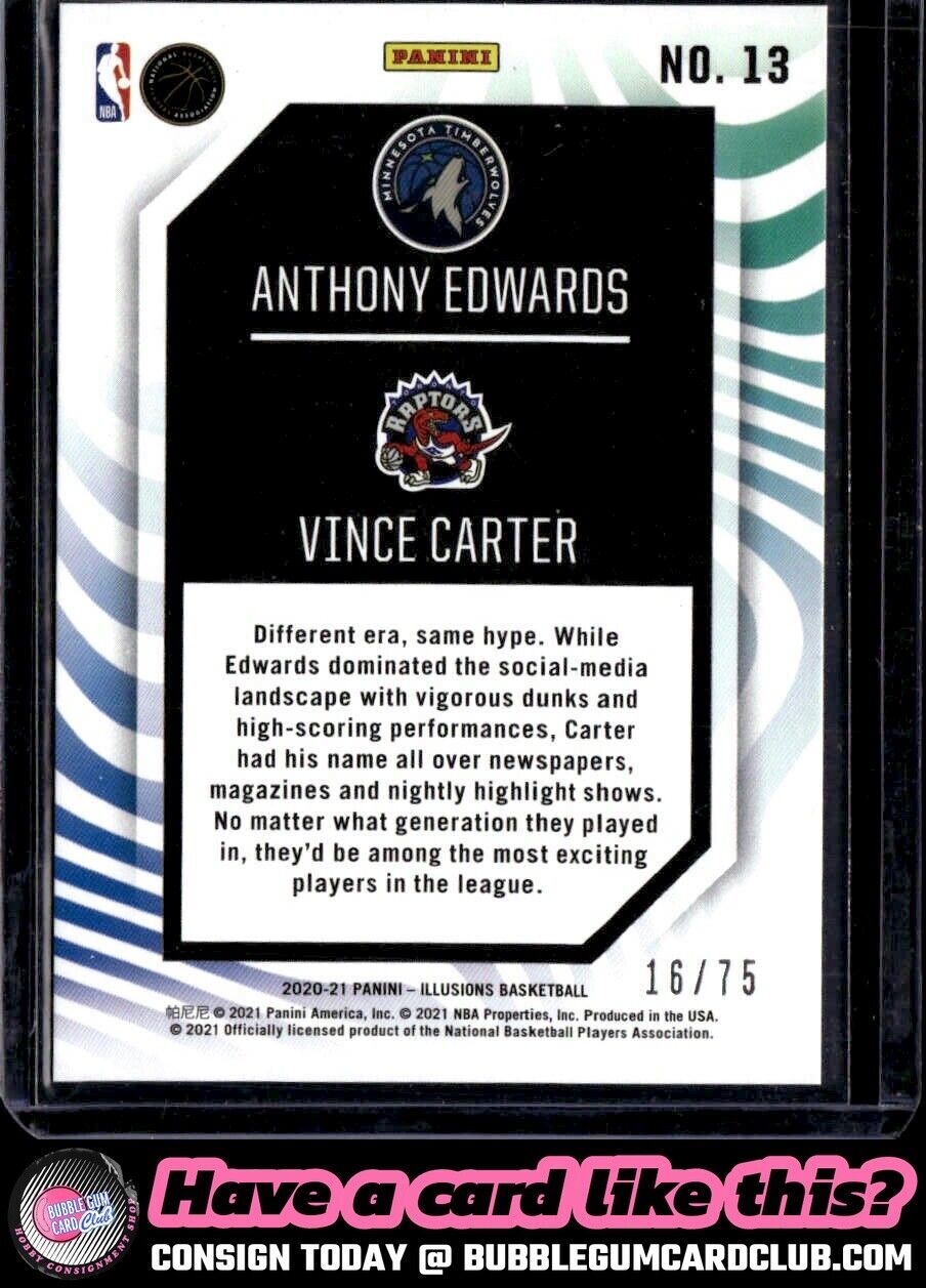 2020-21 Panini Illusions Vince Carter / Anthony Edwards Rookie Orange /75