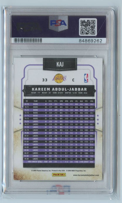 2015-16 Panini Classics Autograph Kareem Abdul-Jabbar Lakers #33 PSA 10 Auto