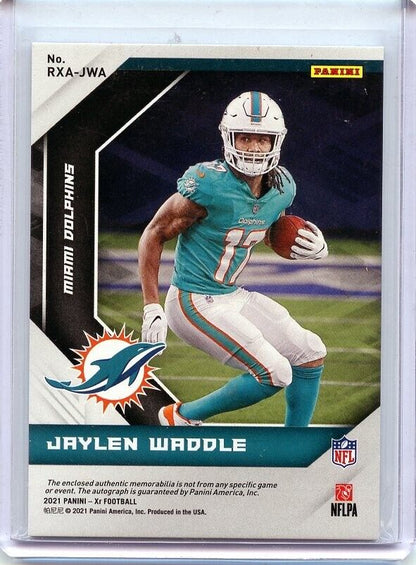 2021 Panini XR Jaylen Waddle NFL Shield Patch 1/1 Autograph Rookie