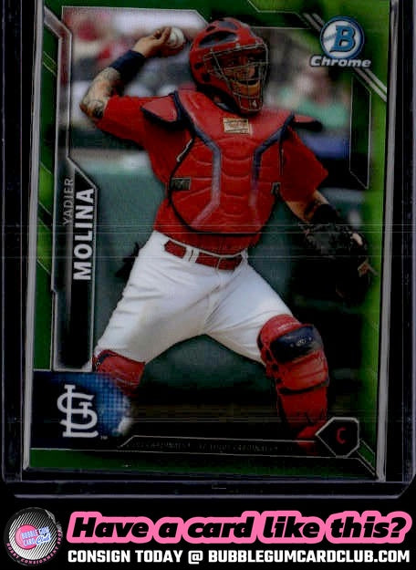 2016 Bowman Chrome Yadier Molina Green Refractor St. Louis Cardinals