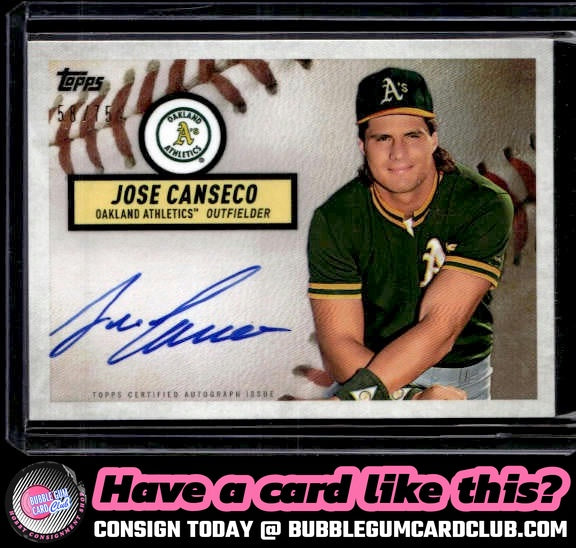 2019 Topps Brooklyn Collection Jose Canseco Autographs Auto Oakland Athletics