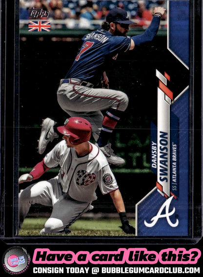 2020 Topps UK Edition: Blue Dansby Swanson Atlanta Braves