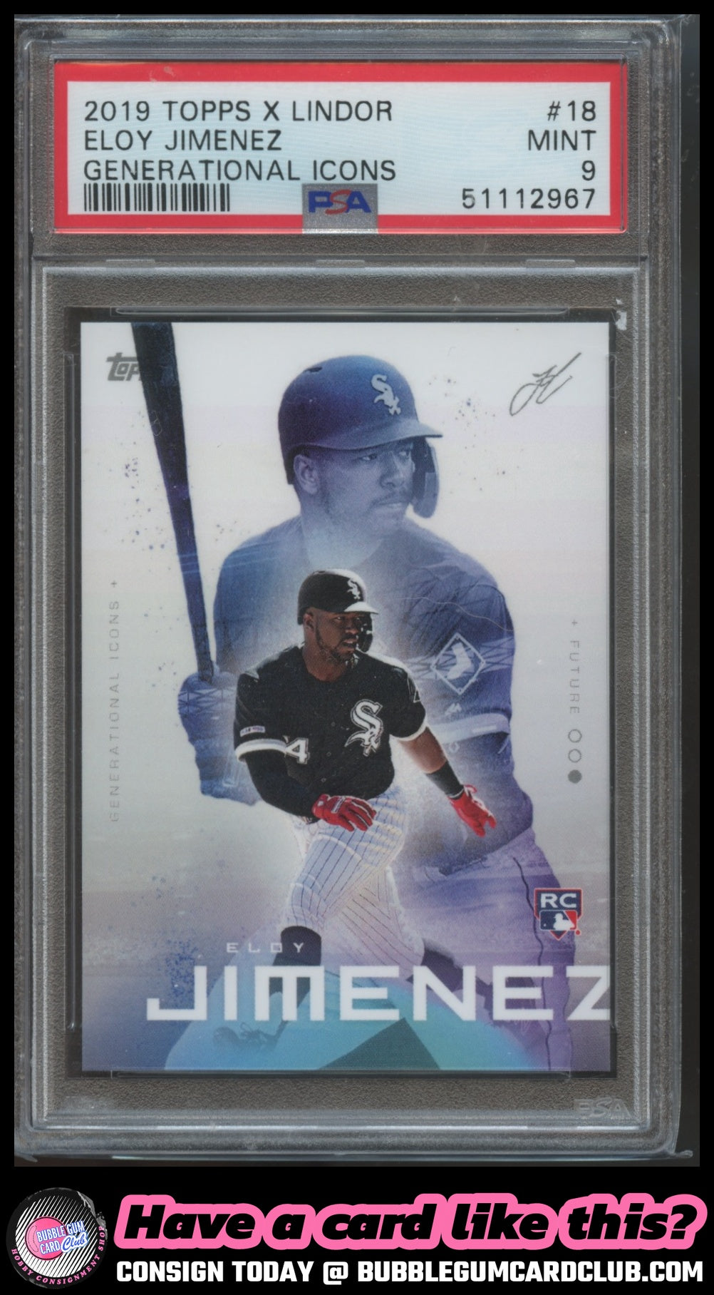 2019 Topps x Lindor Eloy Jimenez Chicago White Sox PSA 9