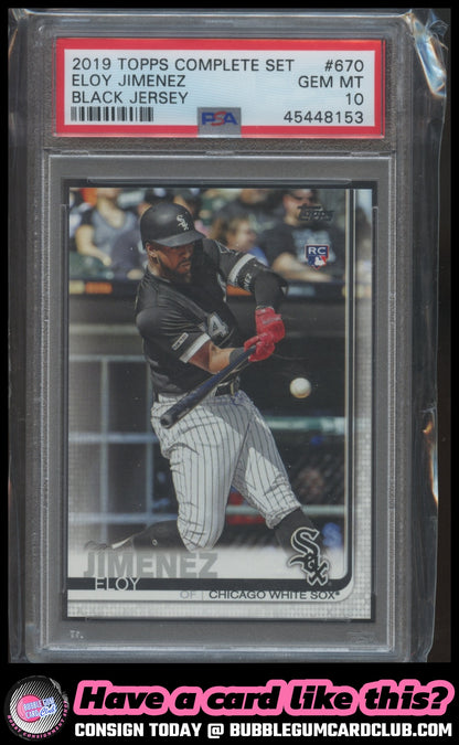 2019 Topps Eloy Jimenez Rookie Image Variation Bonus Chicago White Sox PSA 10