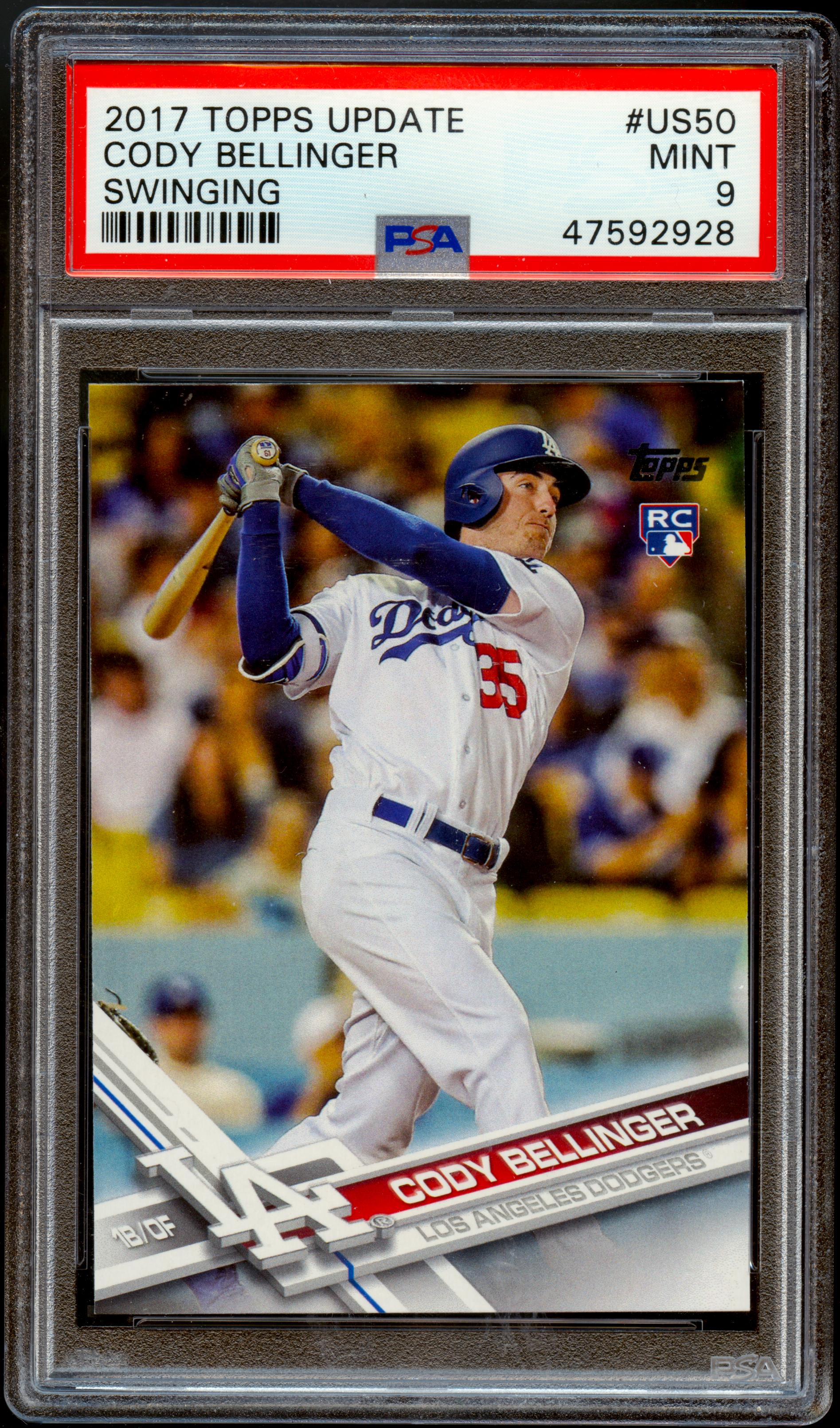 2017 Topps Update Cody Bellinger Rookie Los Angeles Dodgers PSA 9 47592928