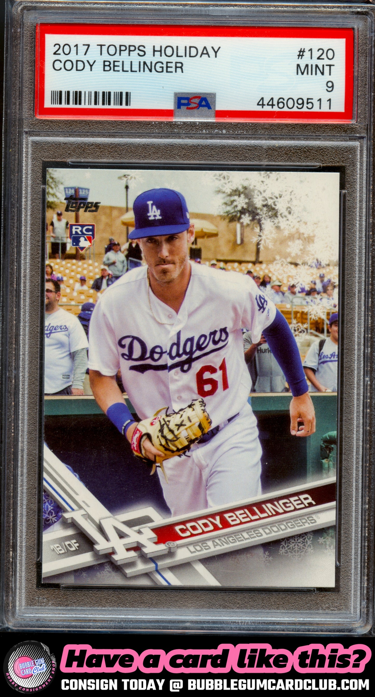 2017 Topps Holiday Cody Bellinger Rookie Los Angeles Dodgers PSA 9