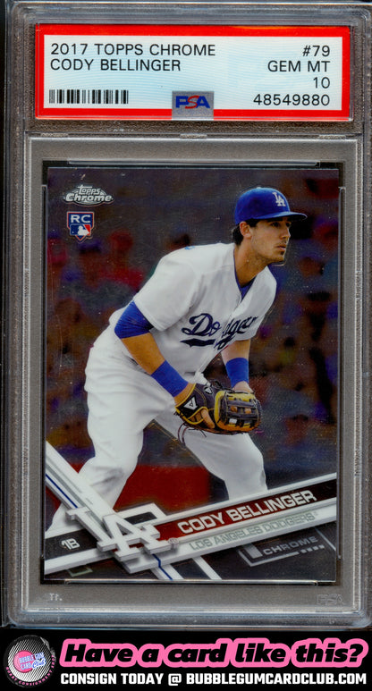 2017 Topps Chrome Cody Bellinger Rookie Los Angeles Dodgers PSA 10