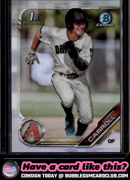 2019 Bowman Draft Corbin Carroll Chrome Refractor Arizona Diamondbacks