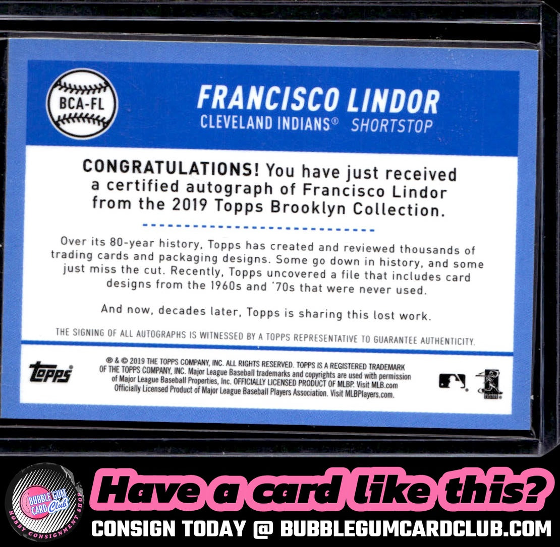 2019 Topps Brooklyn Collection Francisco Lindor Orange Auto /25 Indians