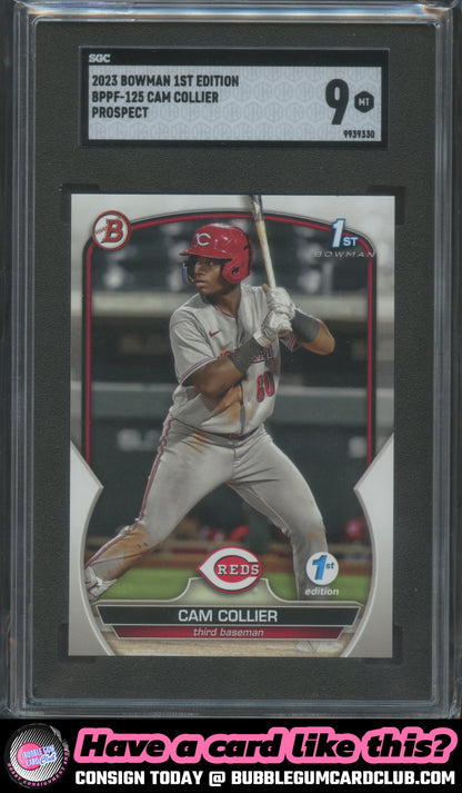 2023 Bowman 1st Edition Cam Collier Cincinnati Reds SGC 9