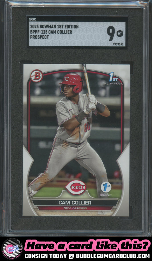 2023 Bowman 1st Edition Cam Collier Cincinnati Reds SGC 9