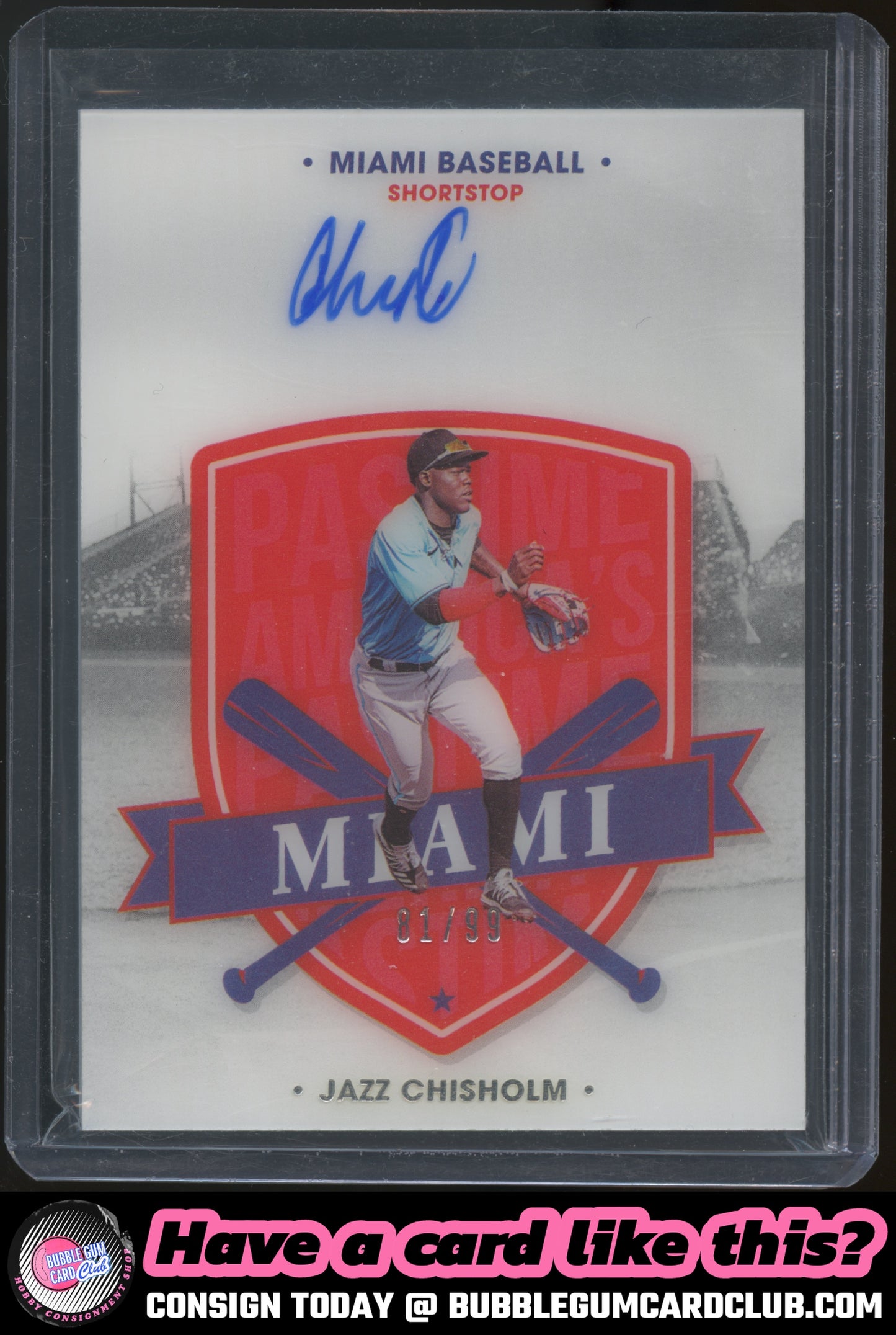 2021 Panini Chronicles Jazz Chisholm Rookie RC Auto /99 Miami Marlins