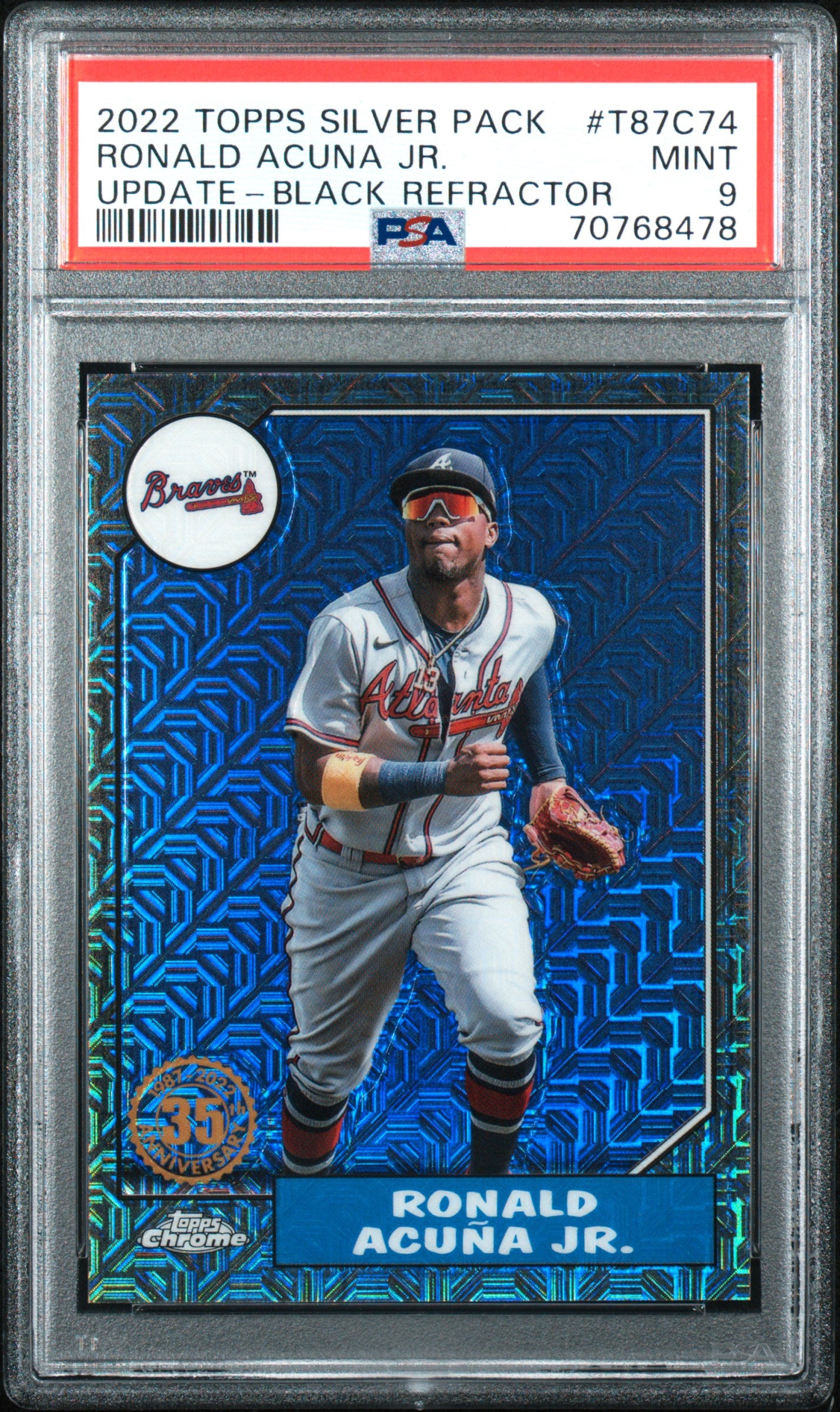 2022 Topps Update Silver Pack Ronald Acuna Jr. Black /199 PSA 9 POP 3