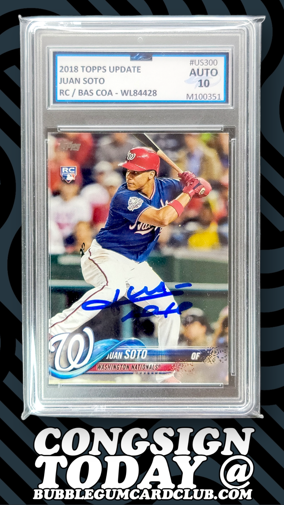 2018 Topps Juan Soto RC Rookie Auto Nationals