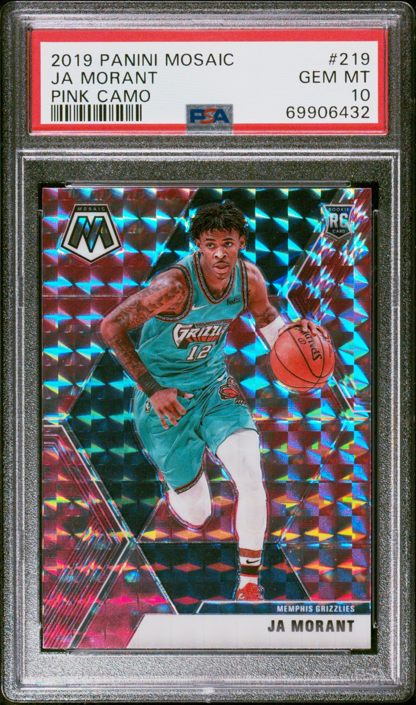 PSA 10 2020 Panini Mosaic Ja Morant Pink Camo PSA 10